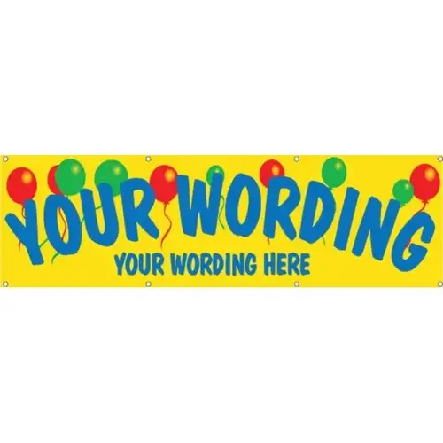 Semi-Custom Banner, Balloons, 15 ft X 4 ft Semi-Custom Banner, Balloons, 15 ft X 4 ft