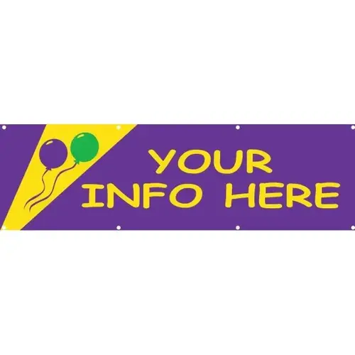 Horizontal Semi-Custom Banner, Festive, 15 ft X 4 ft Horizontal Semi-Custom Banner, Festive, 15 ft X 4 ft