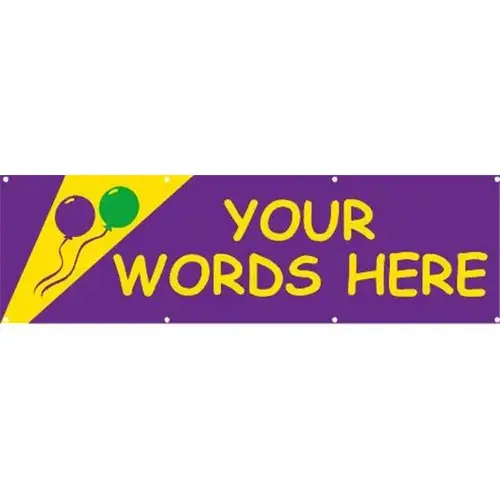 Horizontal Semi-Custom Banner, Festive, 10 ft X 3 ft Horizontal Semi-Custom Banner, Festive, 10 ft X 3 ft