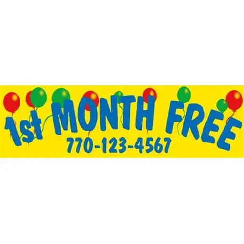 Semi-Custom Banner, Balloons, 10 ft X 3 ft Semi-Custom Banner, Balloons, 10 ft X 3 ft
