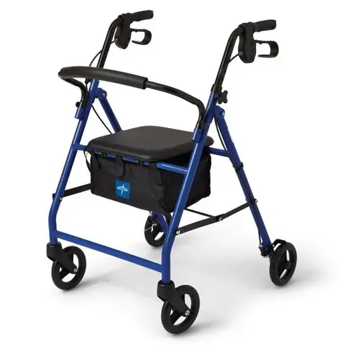 Basic Steel Rollator With 6" Wheels Blue Basic Steel Rollator With 6" Wheels Blue