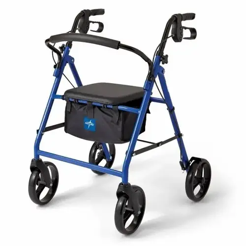 Basic Steel Rollator With 8" Wheels Blue Basic Steel Rollator With 8" Wheels Blue