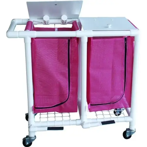 Standard Double Hamper With Foot Pedals Mauve Mesh Standard Double Hamper With Foot Pedals Mauve Mesh