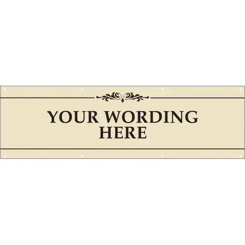 Horizontal Semi-Custom Banner, Black/Ivory, 20 ft X 4 ft Horizontal Semi-Custom Banner, Black/Ivory, 20 ft X 4 ft