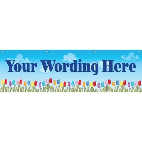 Semi-Custom Banner, Tulips, 10 ft X 3 ft Semi-Custom Banner, Tulips, 10 ft X 3 ft