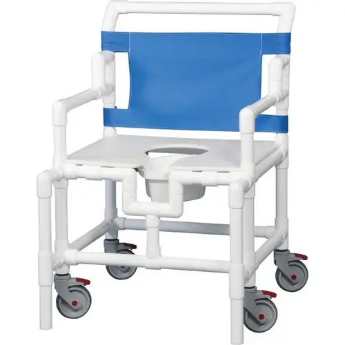 Shower Commode Chair Footrest 550 Lbs In Blue Shower Commode Chair Footrest 550 Lbs In Blue