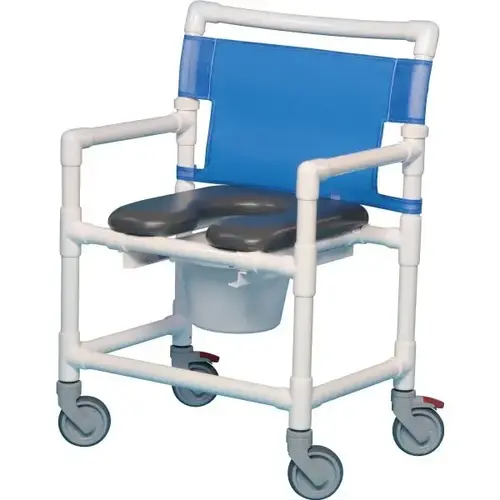 Shower Commode Chair Gray Soft Seat Lap Bar 400 Lbs Shower Commode Chair Gray Soft Seat Lap Bar 400 Lbs
