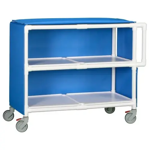 2 Shelf Jumbo Linen Cart In Blue 2 Shelf Jumbo Linen Cart In Blue