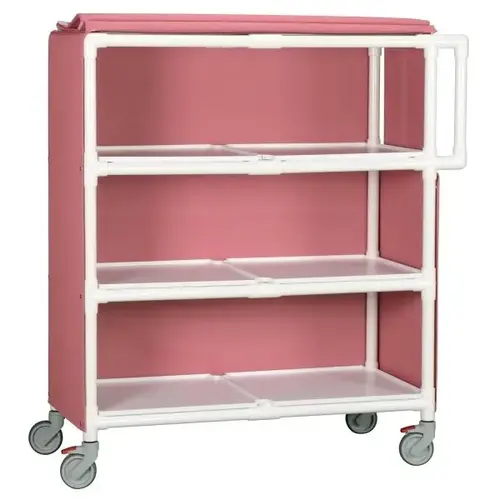 3 Shelf Jumbo Linen Cart In Wineberry 3 Shelf Jumbo Linen Cart In Wineberry