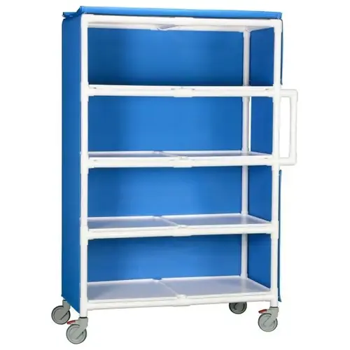 4 Shelf Jumbo Linen Cart In Blue 4 Shelf Jumbo Linen Cart In Blue
