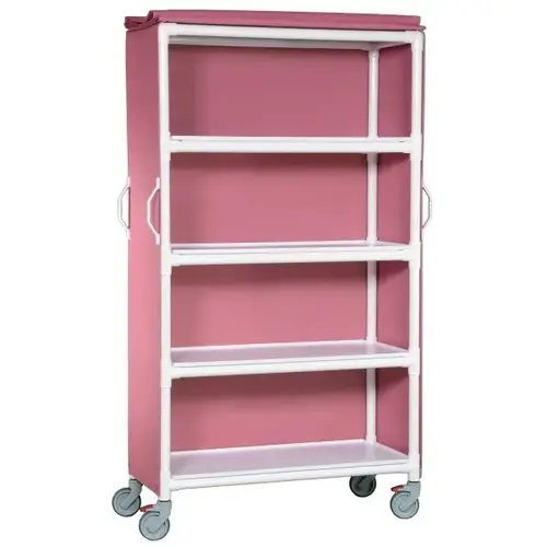 4 Shelf Large Linen Cart In Wineberry 4 Shelf Large Linen Cart In Wineberry