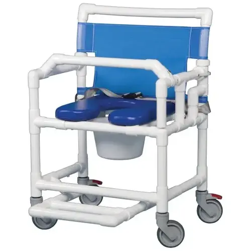 Shower Commode Chair Blue Soft Seat Footrest 400 Lbs Shower Commode Chair Blue Soft Seat Footrest 400 Lbs