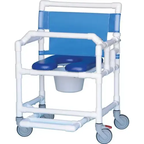 Shower Commode Chair Blue Soft Seat,footrest Lap Bar Left Drop Arm, 400 Lbs Shower Commode Chair Blue Soft Seat,footrest Lap Bar Left Drop Arm, 400 Lbs