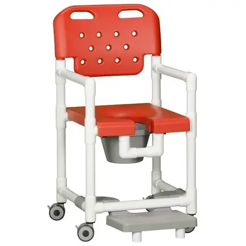 20" Clearance Shower Commode Chair Footrest In Red 20" Clearance Shower Commode Chair Footrest In Red