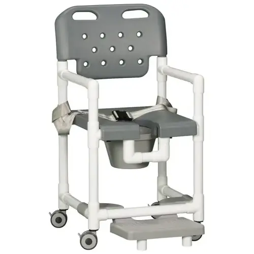 20" Clearance Shower Commode Chair Footrest Seat Belt Left In Gray 20" Clearance Shower Commode Chair Footrest Seat Belt Left In Gray