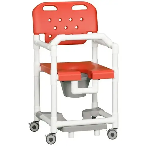 20" Clearance Shower Commode Chair Footrest Lap Bar In Red 20" Clearance Shower Commode Chair Footrest Lap Bar In Red
