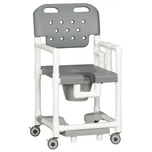 20" Clearance Shower Commode Chair Footrest Left Drop Arm In Gray 20" Clearance Shower Commode Chair Footrest Left Drop Arm In Gray