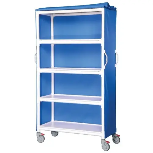 4 Shelf Large Linen Cart In Blue 4 Shelf Large Linen Cart In Blue