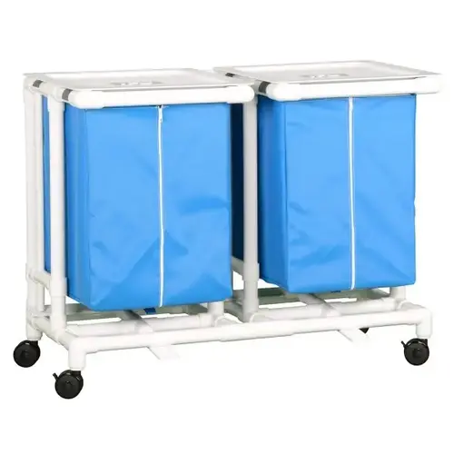 Jumbo Double Hamper With Foot Pedal Cap Blue Mesh Jumbo Double Hamper With Foot Pedal Cap Blue Mesh