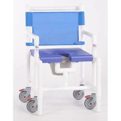 Elite 375 Lbs Shower Commode Chair With Blow Molded Seat, B-Blue Elite 375 Lbs Shower Commode Chair With Blow Molded Seat, B-Blue