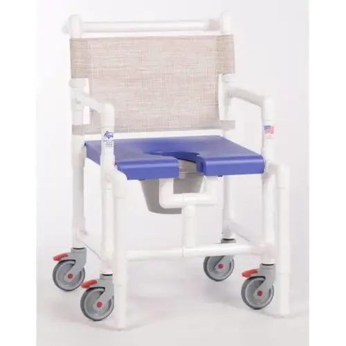 Elite 375 Lbs Shower Commode Chair With Blow Molded Seat, B-Linen Elite 375 Lbs Shower Commode Chair With Blow Molded Seat, B-Linen