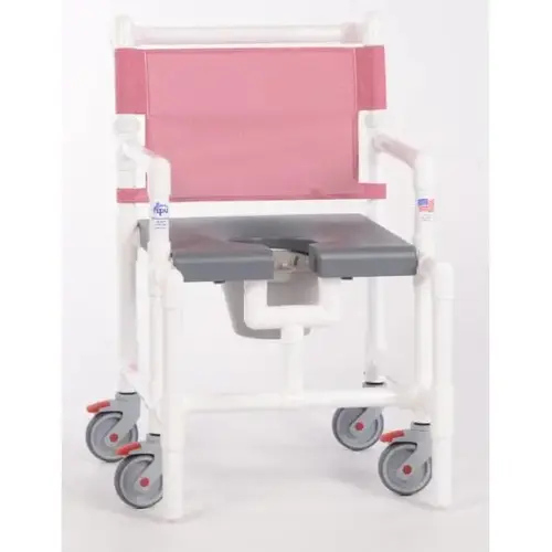 Elite 375 Lbs Shower Commode Chair With Blow Molded Seat, G-Wineberry Elite 375 Lbs Shower Commode Chair With Blow Molded Seat, G-Wineberry
