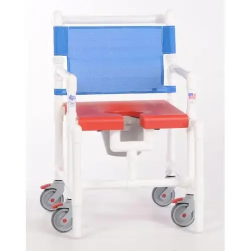 Elite 375 Lbs Shower Commode Chair With Blow Molded Seat, R-Blue Elite 375 Lbs Shower Commode Chair With Blow Molded Seat, R-Blue