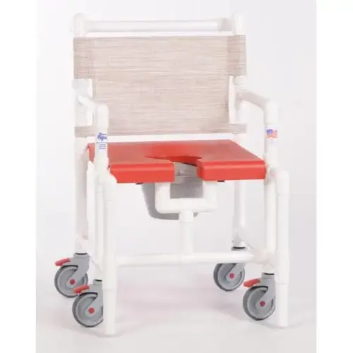 Elite 375 Lbs Shower Commode Chair With Blow Molded Seat, R-Linen Elite 375 Lbs Shower Commode Chair With Blow Molded Seat, R-Linen