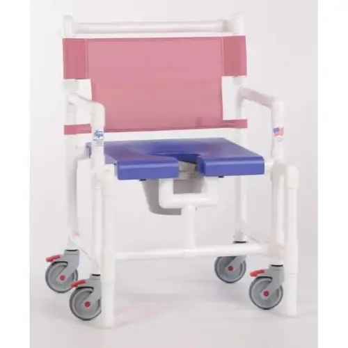 Elite 450 Lbs Shower Chair Commode With Blow Molded Seat, B-Wineberry Elite 450 Lbs Shower Chair Commode With Blow Molded Seat, B-Wineberry
