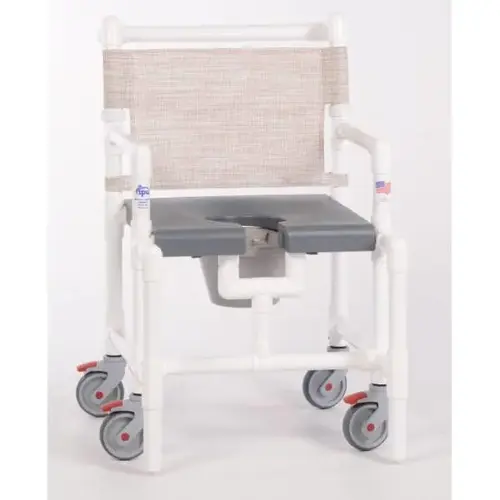 Elite 375 Lbs Shower Commode Chair With Blow Molded Seat, G-Linen Elite 375 Lbs Shower Commode Chair With Blow Molded Seat, G-Linen