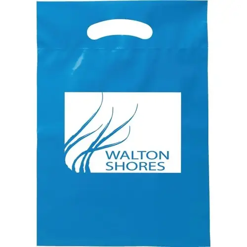 Custom Economical Plastic Bags, Polyethylene, Large, Blue With 1 Color Imprint Custom Economical Plastic Bags, Polyethylene, Large, Blue With 1 Color Imprint