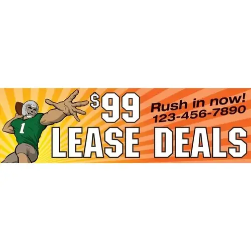 Horizontal Semi-Custom Banner, Quarterback, 10 ft X 3 ft Horizontal Semi-Custom Banner, Quarterback, 10 ft X 3 ft