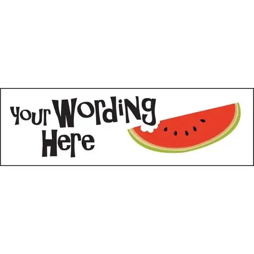 Horizontal Semi-Custom Banner, Watermelon, 10 ft X 3 ft Horizontal Semi-Custom Banner, Watermelon, 10 ft X 3 ft