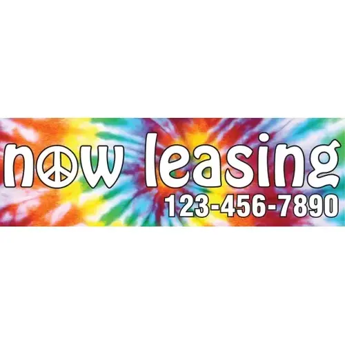 Horizontal Semi-Custom Banner, Tie Dye, 10 ft X 3 ft Horizontal Semi-Custom Banner, Tie Dye, 10 ft X 3 ft