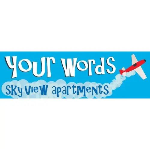 Horizontal Semi-Custom Banner, Airplane, 10 ft X 3 ft Horizontal Semi-Custom Banner, Airplane, 10 ft X 3 ft