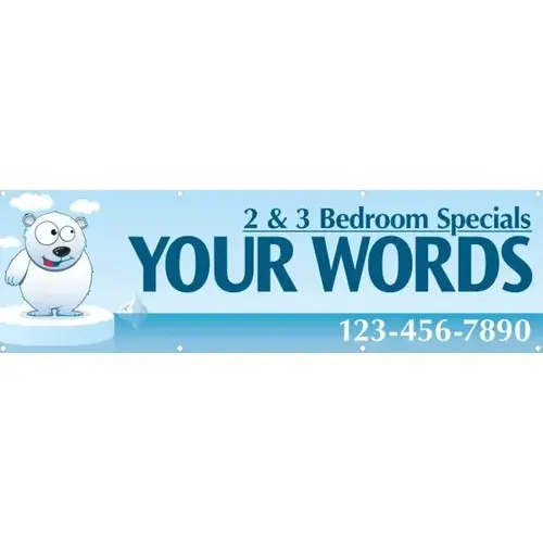 Horizontal Semi-Custom Banner, Polar Bear, 10 ft X 3 ft Horizontal Semi-Custom Banner, Polar Bear, 10 ft X 3 ft