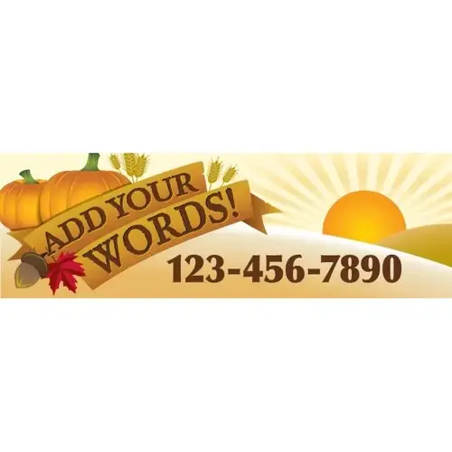 Horizontal Semi-Custom Banner, Harvest, 10 ft X 3 ft Horizontal Semi-Custom Banner, Harvest, 10 ft X 3 ft