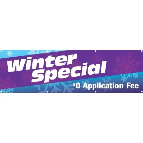 Horizontal Semi-Custom Banner, Flurries, 10 ft X 3 ft Horizontal Semi-Custom Banner, Flurries, 10 ft X 3 ft