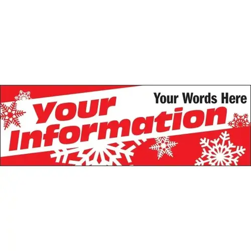 Holiday Themed Semi-Custom Banner, Snowflakes, 10 ft X 3 ft Holiday Themed Semi-Custom Banner, Snowflakes, 10 ft X 3 ft