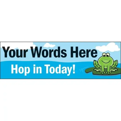 Horizontal Semi-Custom Banner, Frog Pad, 20 ft X 4 ft Horizontal Semi-Custom Banner, Frog Pad, 20 ft X 4 ft