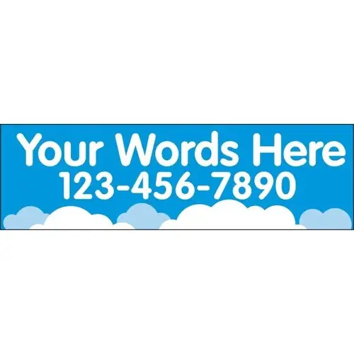 Horizontal Semi-Custom Banner, Clouds, 20 ft X 4 ft Horizontal Semi-Custom Banner, Clouds, 20 ft X 4 ft