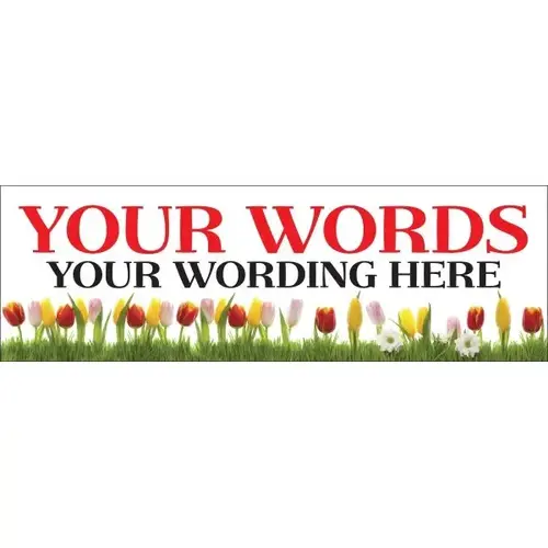 Horizontal Semi-Custom Banner, Tulips, 20 ft X 4 ft Horizontal Semi-Custom Banner, Tulips, 20 ft X 4 ft
