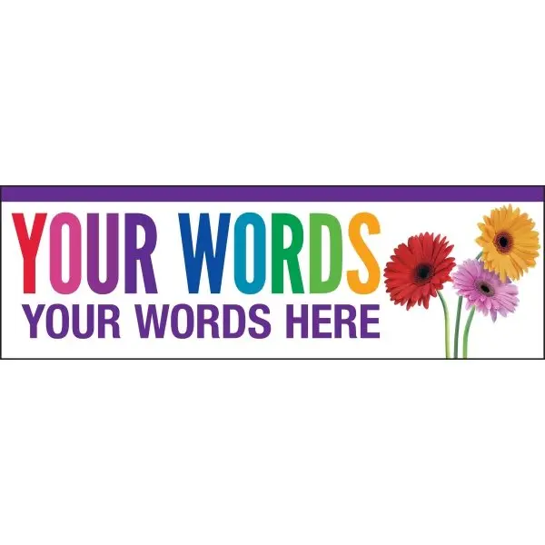 Hd Supply Horizontal Semi-Custom Banner Rainbow Daisies 15 ft X 4 ft 264415