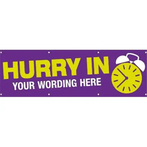 Semi-Custom Horizontal Banner, Alarm Clock, 15 ft X 4 ft Semi-Custom Horizontal Banner, Alarm Clock, 15 ft X 4 ft