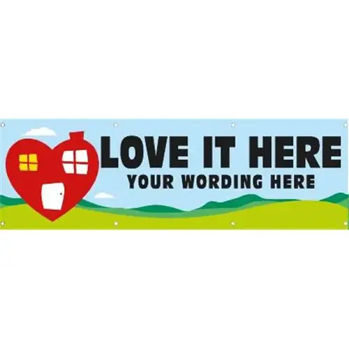 Semi-Custom Horizontal Banner, Heart House, 20 ft X 4 ft Semi-Custom Horizontal Banner, Heart House, 20 ft X 4 ft
