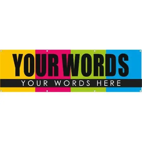 Horizontal Semi-Custom Banner, Color Blocks, 10 ft X 3 ft Horizontal Semi-Custom Banner, Color Blocks, 10 ft X 3 ft