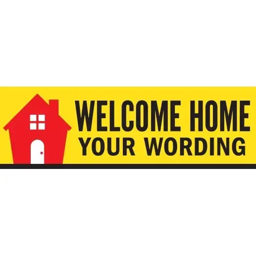 Horizontal Semi-Custom Banner, Red Home, 10 ft X 3 ft Horizontal Semi-Custom Banner, Red Home, 10 ft X 3 ft