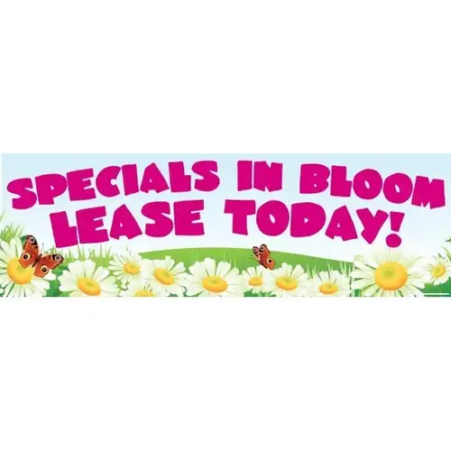 Horizontal Semi-Custom Banner, Spring Blooms, 10 ft X 3 ft Horizontal Semi-Custom Banner, Spring Blooms, 10 ft X 3 ft