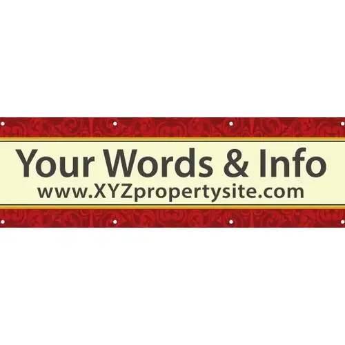 Semi-Custom Horizontal Banner, Filigree, 10 ft X 3 ft Semi-Custom Horizontal Banner, Filigree, 10 ft X 3 ft