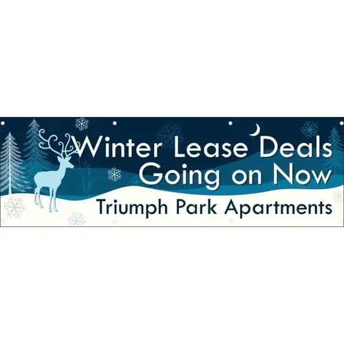 Semi-Custom Banner, Snowy Night, 10 ft X 3 ft Semi-Custom Banner, Snowy Night, 10 ft X 3 ft